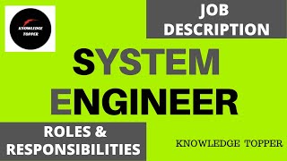 System Engineer Job Description  System Engineer Roles and Responsibilities and Roles [upl. by Colbert]