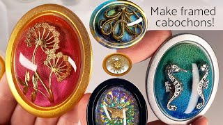 Resin Jewelry Cabochons with Charms Inks Frames in the Best Mold Ever resin jewelry resinart [upl. by Adnamas19]