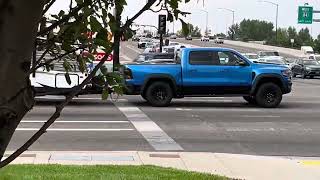 Clean blue and black ram TRex towing a trailer [upl. by Onida246]