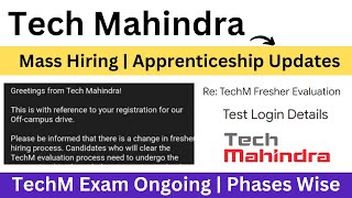 Tech Mahindra Hiring Process Changed  Apprenticeship Program  Exam Ongoing  Updates [upl. by Lleder50]