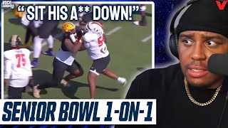 American Team OL vs DL 1on1 Film Breakdown  Senior Bowl Day 1 Reaction  Voch Lombardi Live [upl. by Nilo]