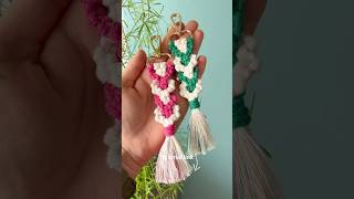 Making macrame keychain  tutorial ⬆️ crafts diy handmade accessories [upl. by Viridis230]