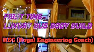 REC Karur Bus Body Building  First luxury Bullied Karur  Rajesh Travels  Sleeper Bus With Tv [upl. by Alauqahs]