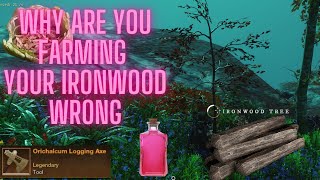 The Best Way to farm Ironwood NEW WORLD [upl. by Edals744]