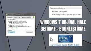 WINDOWS 7 ORJİNAL HALE GETİRME  ETKİNLEŞTİRME [upl. by Hutt]