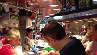 La Boqueria market in Barcelona Spain more seafood [upl. by Boy99]