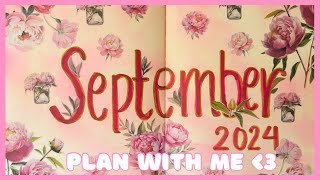 ASMR PLAN WITH MESEPTEMBER 2024 BULLET JOURNAL 🌸 asmr planwithme journaling [upl. by Duffy]