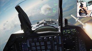 DCS World Virtual Reality F16 Dogfight Thrustmaster T16000M Joystick Intercepter Mission VR [upl. by Nikki224]