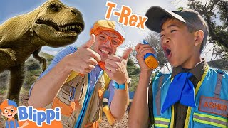 Blippi amp Park Ranger Ashers Epic Dinosaur Movie  TRex Ranch Dinosaur Videos [upl. by Alaham752]