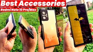 Best Accessories for Redmi Note 10 ProMax  Best Back Cover and Tempered Glass for Note 10 pro [upl. by Eindys]