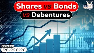 What are the differences between Shares Bonds and Debentures  Know all about it  Economy  UPSC [upl. by Bedwell]