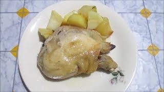 POLLO AL FORNO CON PATATE  Ricetta facile e leggera [upl. by Levina]