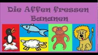 Kinderlied Die Affen fressen Bananen monkey song in German  la chanson des singes en allemand [upl. by Byrom]