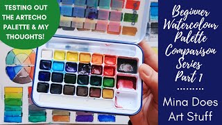 ArtEcho Watercolour Review  Beginner Watercolour Palette Comparison Part 1  Mina Does Art Stuff [upl. by Arel]