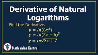 Derivative of ln x and Examples  Geometry  MathVideo Central [upl. by Rodrich]