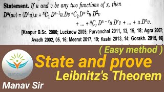 state and prove leibnitz theoremchapter 8 successive differentiationBSc1st year math Semester 1st [upl. by Cavanagh]