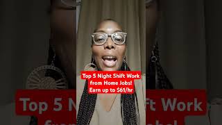 Top 5 Night Shift Work from Home Jobs Hiring Now HighPayshorts [upl. by Saleme452]