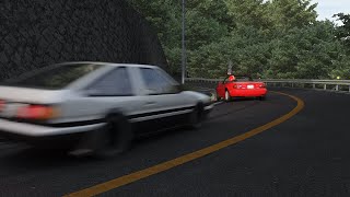 AE86 VS Miata on Akina Touge  Assetto corsa [upl. by Ushijima122]