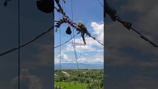 Fixing Insulator in the tower lineman job [upl. by Marcella]