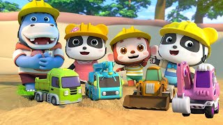 Excavator Crane Truck Loader  Construction Vehicles Song  Kids Song  BabyBus  Cars World [upl. by Aninotna]