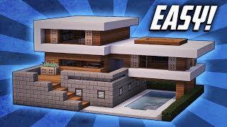 Minecraft How To Build A Large Modern House Tutorial 19 [upl. by Jerald261]