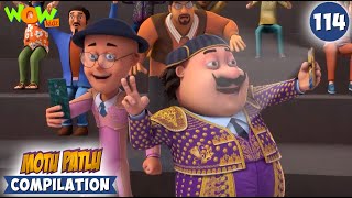 Bull Riding In Spain  Motu Patlu Season 13 Compilation 114  Motu Patlu  Cartoons For Kids spot [upl. by Forelli]