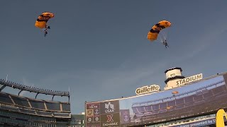 Elite Navy parachute team jumps into Gillette [upl. by Sheila]