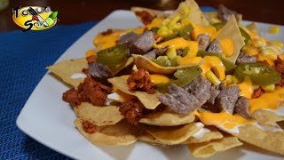 Super Nachos con carne Arrachera TOQUE Y SAZÓN Recetas botaneras [upl. by Dymphia]