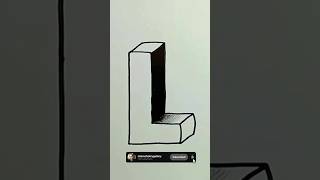 تعلم رسم حرف 3d L رسم رسمتي تعليمالرسمللاطفال حرف art artist drawing artwork 3d letter [upl. by Giarg299]