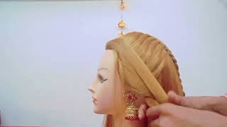 Long hair open hair style for saari  open hairstyles for saari  stylish side braid hairstyles [upl. by Assenab]