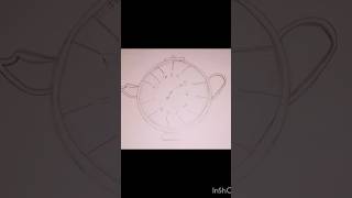 Easy and simple drawing of teapot clock for Beginners step by step process of clock drawingshorts [upl. by Ellen]