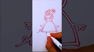 How to draw Peppa Pig and Her Family 🐷🐷💗🌈 art stepbystep drawingforkids easydrawing [upl. by Bertsche]