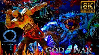 God of War Ragnarok PC rtx4090 The Dragon of the World Tree Nidhogg Boss Fight 8K ULTRA HD PCGOW [upl. by Alister]