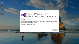 How to Fix Microsoft Visual C 2015 Redistributable Setup Failed error 0x80240017 [upl. by Eelsnia]