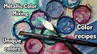 Creative satisfying color mixing  Metallic Color Mixing  Color recipes  Unique colors satisfying [upl. by Wunder186]