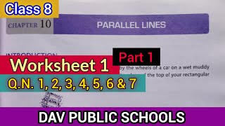 DAV class 8 maths chapter 10 Parallel Lines worksheet 1  All Questions Solved [upl. by Lichtenfeld245]