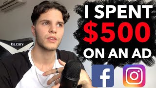 I SPENT 500 ON AN AD  RESULTS FACEBOOKINSTAGRAM [upl. by Esinyt101]