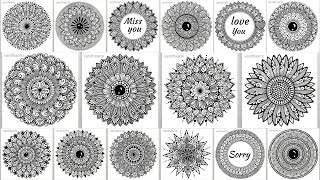 16 Different Small Mandala Art  How to draw Mandala for Beginners StepbyStep Tutorial vanithaarts [upl. by Ojyllek149]