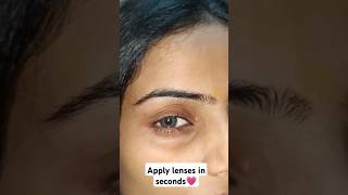 How to apply lenses in just a few seconds lenses makeup shortvideos foryou viral viralvideos [upl. by Powder]