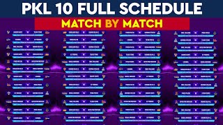 Pro Kabaddi 202324 Full Schedule amp Time Table  PKL Season 10 Full Schedule  PKL 10 Schedule [upl. by Yelserp]