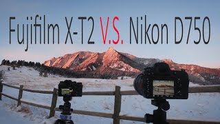 Fujifilm XT2 vs Nikon D750  Compare image quality at lowest ISO for landscape photography [upl. by Carli]