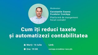 Webinar Cum îți reduci taxele și automatizezi contabilitatea​ [upl. by Hallerson]