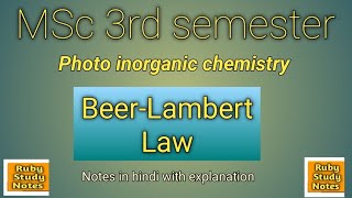 BeerLambert Law in photochemistry • MSc • Bsc [upl. by Fillender693]