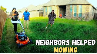 Neighbors Helped On MOWING This Lawn Her SHOCKED At What her Did To This OVERGROWN LAWN [upl. by Aneez653]