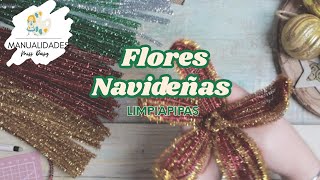 Como hacer flores navideñas limpiapipas  Flor de Pascua  Flor eterna hecha con limpiapipas [upl. by Ettenrahc]