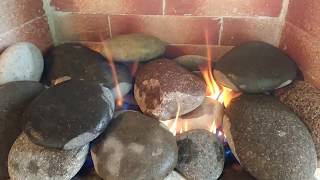 Estufa Con Piedras Con Fuego Para Hogares A Gas Chimenea [upl. by Letsirhc85]