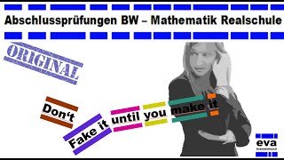 Abschlussprüfungen BadenWürttemberg 2016 W3a  Realschule Mathematik [upl. by Macdougall]