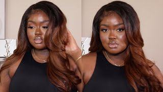 CHESTNUT BROWN WIG INSTALL ｜ WASH BLOW OUT STYLING  GIRL TALK ft Hergivenhair [upl. by Joselyn]