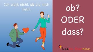 Learn German  Common Mistakes in German  quotobquot oder quotdassquot  A1  A2 [upl. by Zerat468]