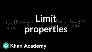 Limit properties  Limits and continuity  AP Calculus AB  Khan Academy [upl. by Nosnarb]